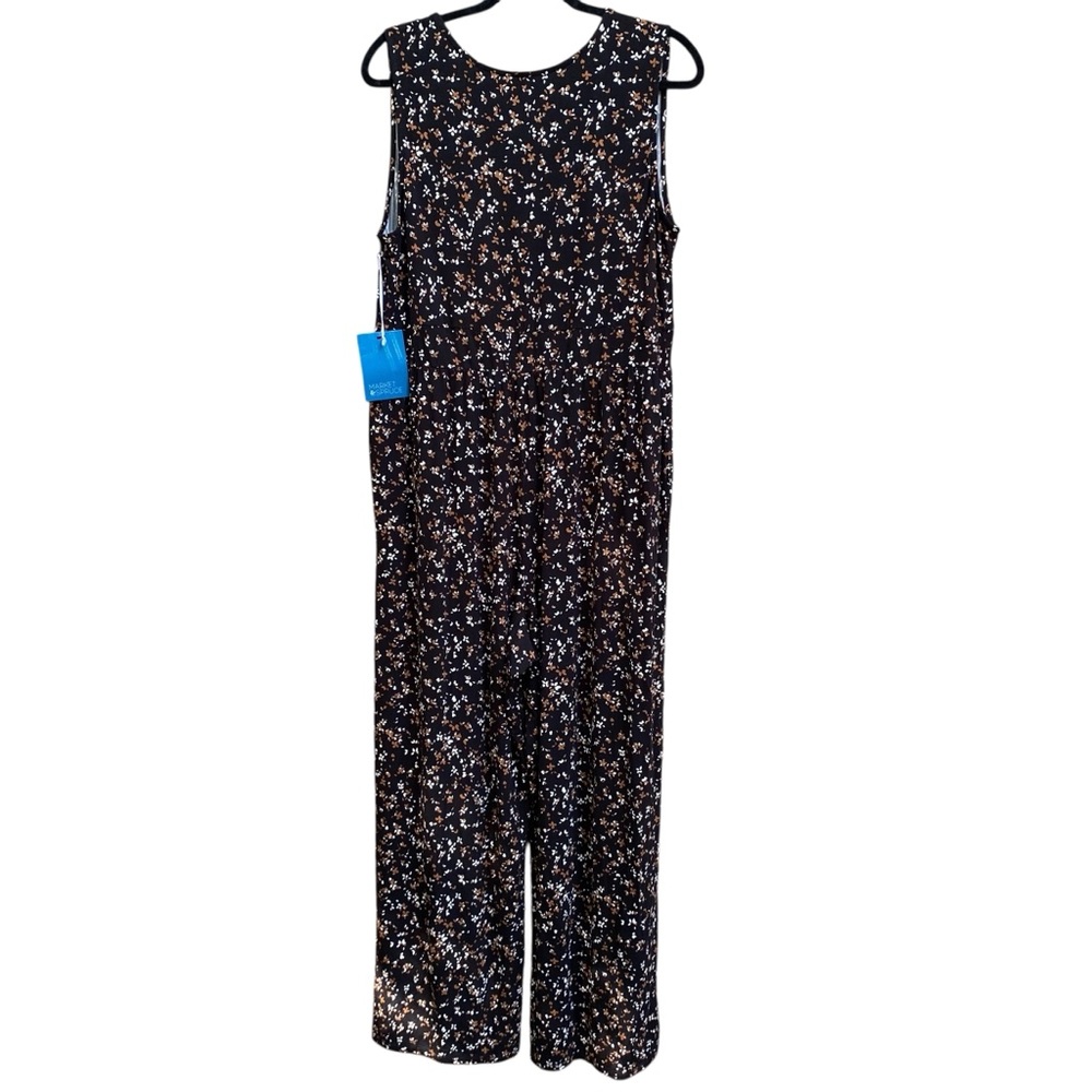 Market And Spruce Black Floral Sleeveless Jumpsuit Womens Size XXL NWT Rayon - Picture 2 of 9